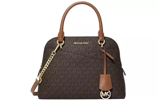 MICHAEL KORS Сумка Jet Set Canvas с кожаным куполом, сумка через плечо, женская сумка среднего размера, темно-коричневая