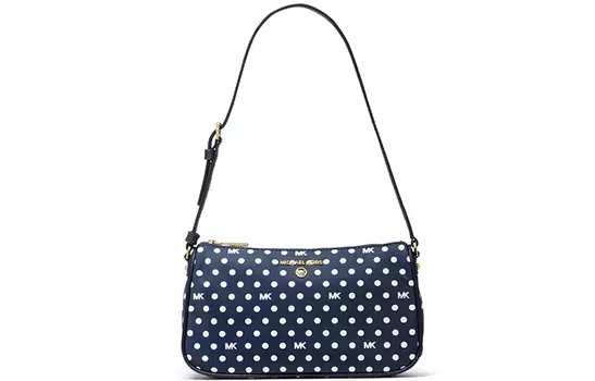 MICHAEL KORS Сумка Jet Set из кожи, женская, через плечо, цвет морской волны с белым горошком