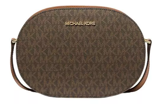 MICHAEL KORS Сумка Jet Set Travel из холста, через плечо, среднего размера, женская, коричневого цвета