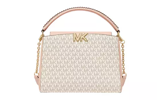 MICHAEL KORS Сумка Karlie из кожи, через плечо, женская, среднего размера, ванильно-бело-розовая