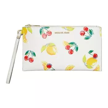 MICHAEL KORS Сумка-клатч Jet Set Travel из полиуретана, большого размера, женская, оптическая, белого цвета