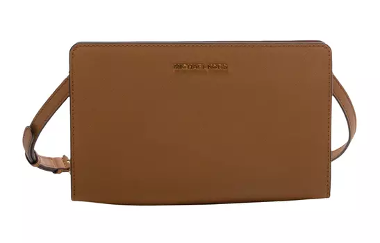 MICHAEL KORS Сумка-клатч Jet Set Travel из кожи, сумка через плечо, большого размера, женская, коричневого цвета