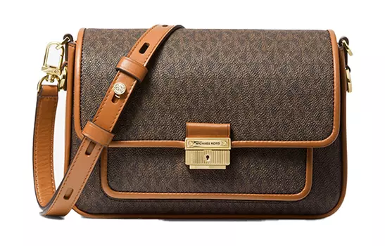 MICHAEL KORS Сумка-конверт Bradshaw из коровьей кожи, сумка через плечо, женская, цвет Acorn Brown