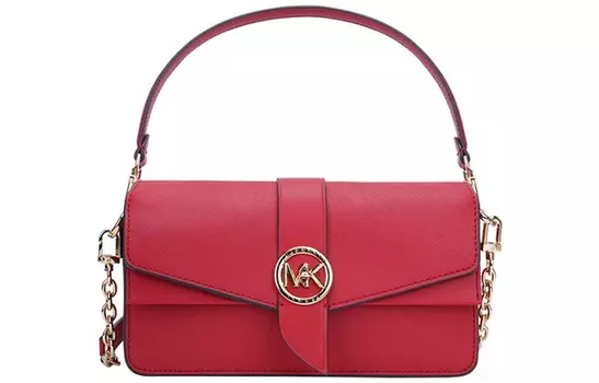 MICHAEL KORS Сумка-конверт Greenwich Leather, сумка на цепочке, сумка через плечо, сумка через плечо, обычная женская, красная
