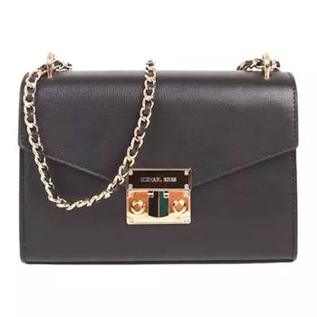 MICHAEL KORS Сумка-конверт из розовой кожи, сумка через плечо, женская сумка среднего размера, чисто-черная