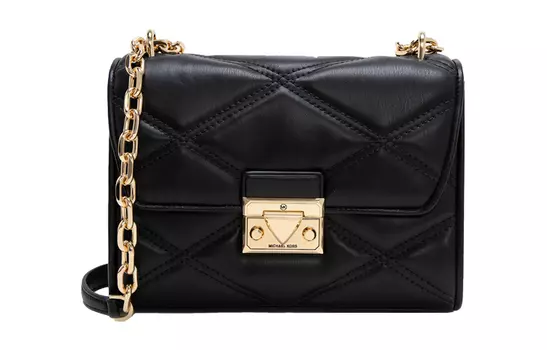 MICHAEL KORS Сумка-конверт Serena из кожи, сумка через плечо, среднего размера, женская, черная