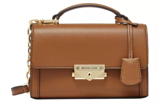 MICHAEL KORS Сумка-коробка Cece из искусственной кожи, сумка-мессенджер, сумка через плечо, маленькая женская коричневая