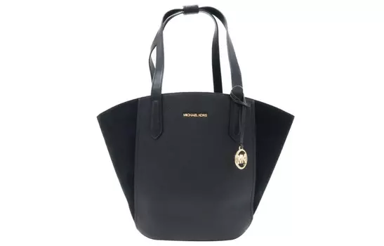 MICHAEL KORS Сумка-корзина MK Portia из коровьей кожи в стиле пэчворк, замша, женская, черная