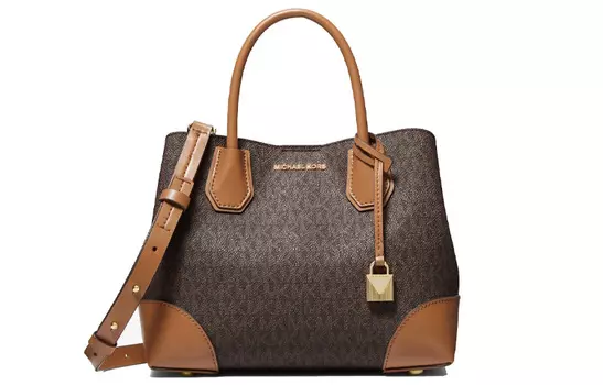 MICHAEL KORS Сумка-круассан из холста, на одно плечо, маленькая, женская, цвет «желудь» коричневый