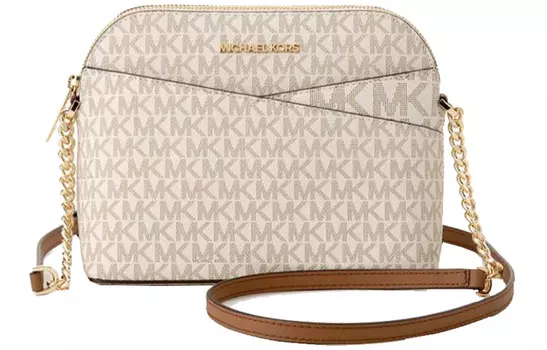 MICHAEL KORS Сумка-купе Jet Set Travel из ПВХ, сумка для поездок на работу, сумка через плечо, обычная женская, цвет ванильно-белый