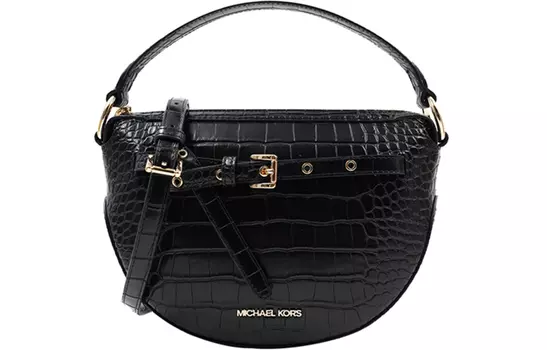 MICHAEL KORS Сумка-купол из натуральной кожи, на одно плечо, среднего размера, женская, черного цвета