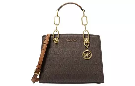 MICHAEL KORS Сумка-мессенджер Cynthia из искусственной кожи, через плечо, маленькая женская, темно-коричневого и желудь коричневого цветов