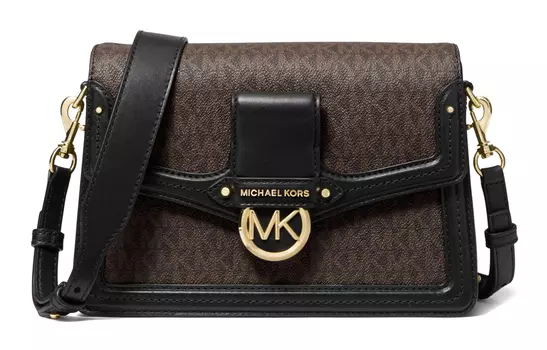 MICHAEL KORS Сумка-мессенджер Jessie Leather, сумка через плечо, женская, коричнево-черная