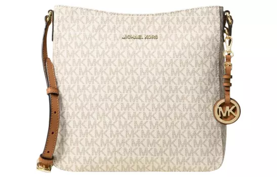 MICHAEL KORS Сумка-мессенджер Jet Set PVC, женская, цвет "ванильно-белый"