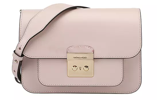 MICHAEL KORS Сумка-мессенджер Sloan Leather Small Square Bag, через плечо, большого размера, женская, пыльно-розового цвета