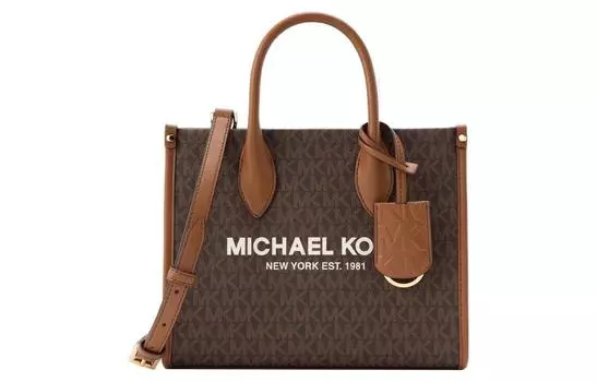 MICHAEL KORS Сумка Mirella Coated Canvas, сумка через плечо, сумка Trumpets, женская, коричневого цвета