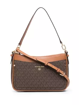 Michael Kors сумка на плечо с монограммой, коричневый