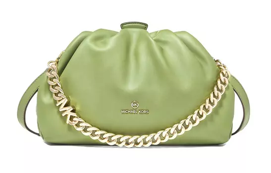 MICHAEL KORS Сумка Nola из искусственной кожи, сумка через плечо, женская, небольшого размера, цвет авокадо-зеленый