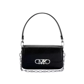 MICHAEL KORS Сумка PARKER из тисненой кожи с принтом змеи, черная, среднего размера, женская