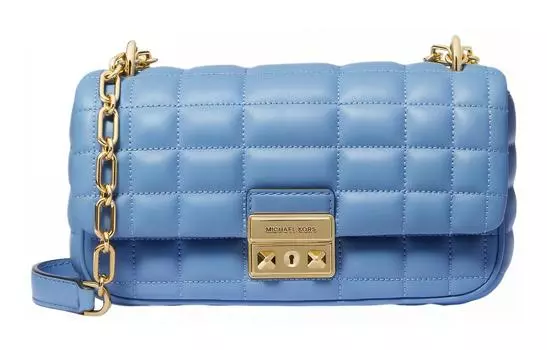 MICHAEL KORS Сумка-подушка из овчины, портативная сумка через плечо, маленькая женская сумка светло-голубого цвета