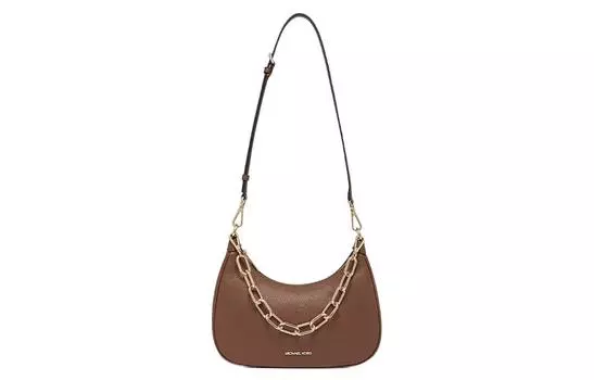 MICHAEL KORS Сумка-полумесяц из коровьей кожи, сумка-мессенджер, через плечо, большого размера, женская, коричневого цвета