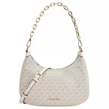 MICHAEL KORS Сумка с холщовым покрытием, сумка через плечо, обычная женская, белого и коричневого цвета
