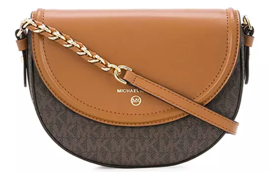 MICHAEL KORS Сумка-седло Jet Set Charm из кожи, женская, среднего размера, темно-коричневого и желудь коричневого цвета