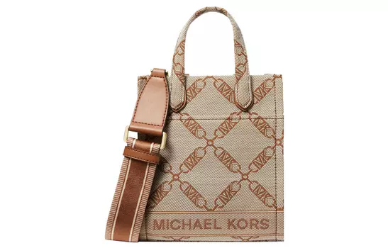 MICHAEL KORS Сумка-шоппер Gigi Fabric Tote Bag, сумка для покупок, дамская сумочка, сумка через плечо, женская бежево-желто-коричневая