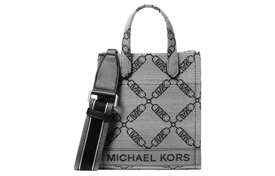 MICHAEL KORS Сумка-шоппер Gigi Fabric Tote Bag, сумка-шоппер, сумка через плечо, очень маленькая женская, цвета экрю и черный