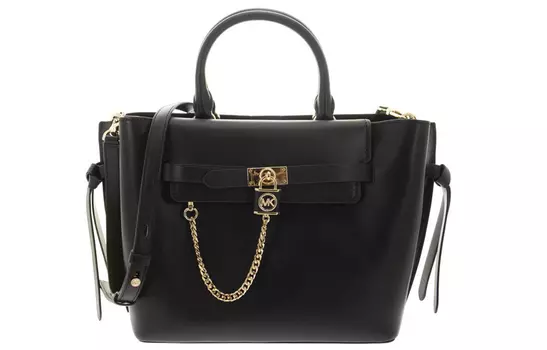 MICHAEL KORS Сумка-шоппер Hamilton Legacy Leather Tote Bag, большая женская, черная
