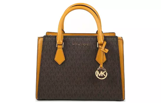 MICHAEL KORS Сумка-шоппер Hope из кожи, сумка-тоут, сумка-мессенджер, сумка через плечо, среднего размера, женская, коричневого и цветного цветов
