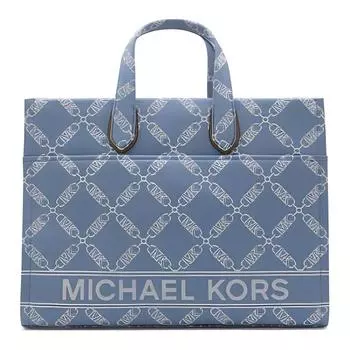 MICHAEL KORS Сумка-шоппер из холста, сумка-шоппер, сумка на одно плечо, женская, сине-белая