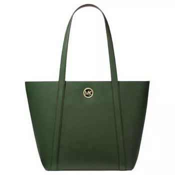 MICHAEL KORS Сумка-шоппер из коровьей кожи с искусственной кожей, женская сумка-туба, зеленая