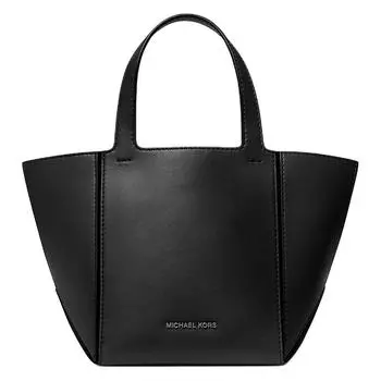 MICHAEL KORS Сумка-шоппер из натуральной кожи, женская, черного цвета, небольшого размера