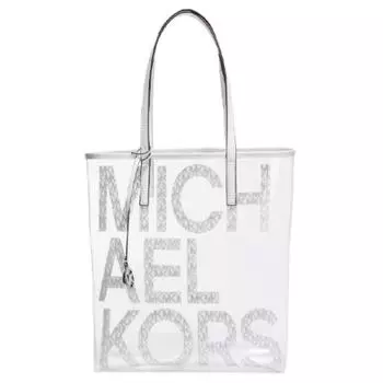 MICHAEL KORS Сумка-шоппер из ПВХ, сумка для покупок, сумка на плечо, женская сумка-туба, белая