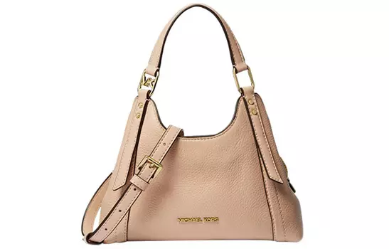 MICHAEL KORS Сумка-шоппер из шагреневой кожи, сумка-шоппер, сумка через плечо, женская, небольшого размера, цвет молочный чай, бежевый