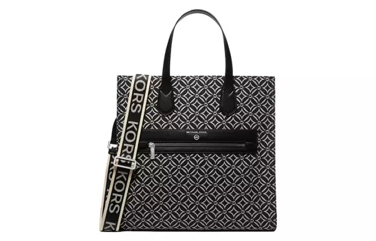 MICHAEL KORS Сумка-шоппер из ткани, сумка-шоппер, дамская сумочка, сумка через плечо, женская, черно-белая
