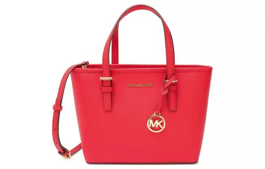 MICHAEL KORS Сумка-шоппер Jet Set из сафьяновой кожи, сумка-шоппер, сумка через плечо, очень маленькая женская красная