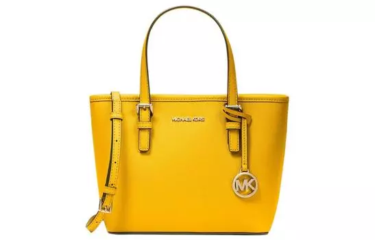 MICHAEL KORS Сумка-шоппер Jet Set Travel Leather Tote Bag, сумка для покупок, мини-сумка на одно плечо, женская, цвет "жасминовый желтый"