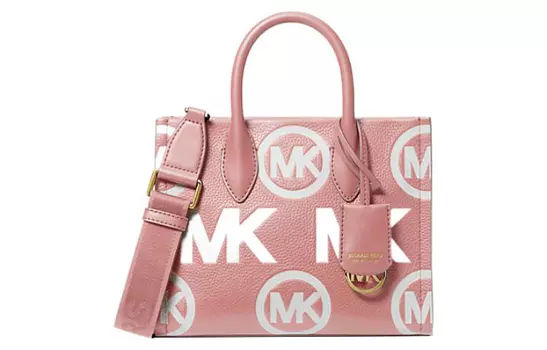MICHAEL KORS Сумка-шоппер Mirella Leather, сумка-шоппер, дамская сумочка, сумка через плечо, сумка через плечо, женская, розовая, Trumpets