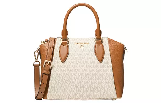 MICHAEL KORS Сумка-шоппер Sienna из искусственной кожи, сумка-шоппер, сумка через плечо, женская, среднего размера, белая/коричневая