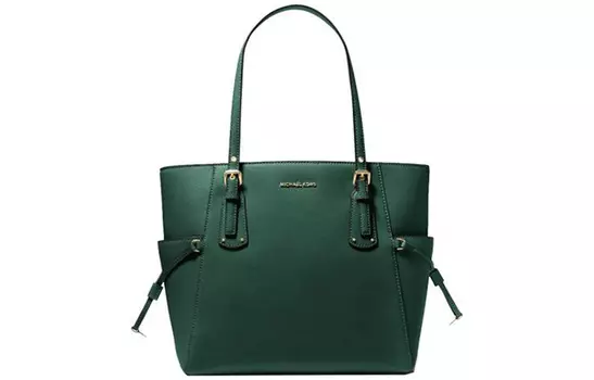 MICHAEL KORS Сумка-шоппер Voyager Leather Tote Bag, сумка-шоппер, сумка через плечо, сумка через плечо, маленькая женская зеленая