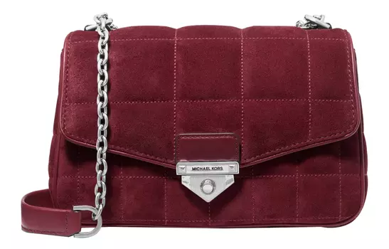MICHAEL KORS Сумка Soho Suede с гладкой кожей, женская, через плечо, красная