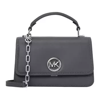 MICHAEL KORS Сумка-тоут Delancey из коровьей кожи, сумка через плечо, женская сумка-труба, цвет сланцево-серый