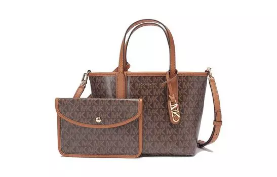 MICHAEL KORS Сумка-тоут из кожи серии Eliza, сумка через плечо, сумка-тоут, женская, очень маленького размера, темно-коричневого цвета