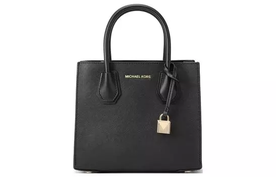 MICHAEL KORS Сумка-тоут Mercer Leather, сумка через плечо, женская, среднего размера, чисто-черная