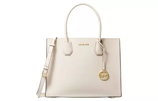 MICHAEL KORS Сумка-тоут Mercer Pebble Leather, сумка через плечо, сумка-туба женская, кремовая