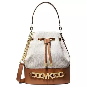 MICHAEL KORS Сумка-ведра из искусственной кожи, женская, на одно плечо, ванильно-белые, желто-коричневые, разноцветные