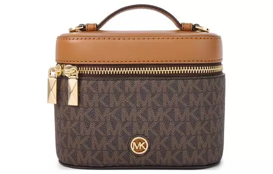 MICHAEL KORS Сумка-ведро из искусственной кожи, сумка через плечо, маленькая женская, темно-коричневая и желудь коричневого цвета