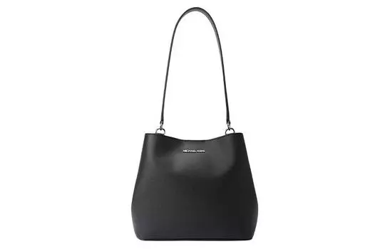 MICHAEL KORS Сумка-ведро из искусственной кожи, сумка через плечо, среднего размера, женская, черная